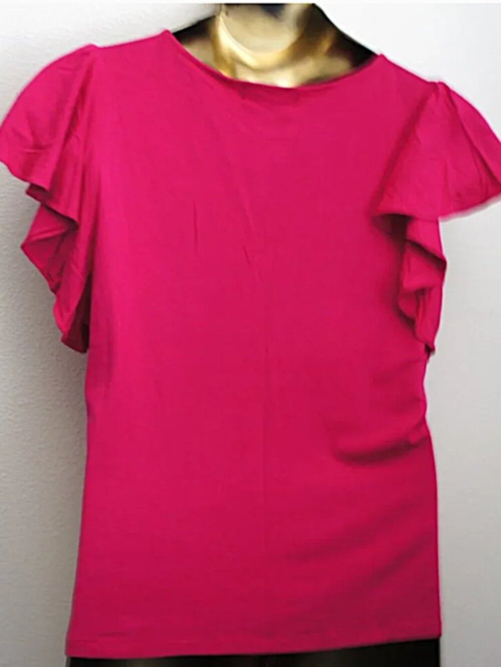 Lauren Ralph Lauren Fushia V-Neck Top size L - Picture 3 of 3